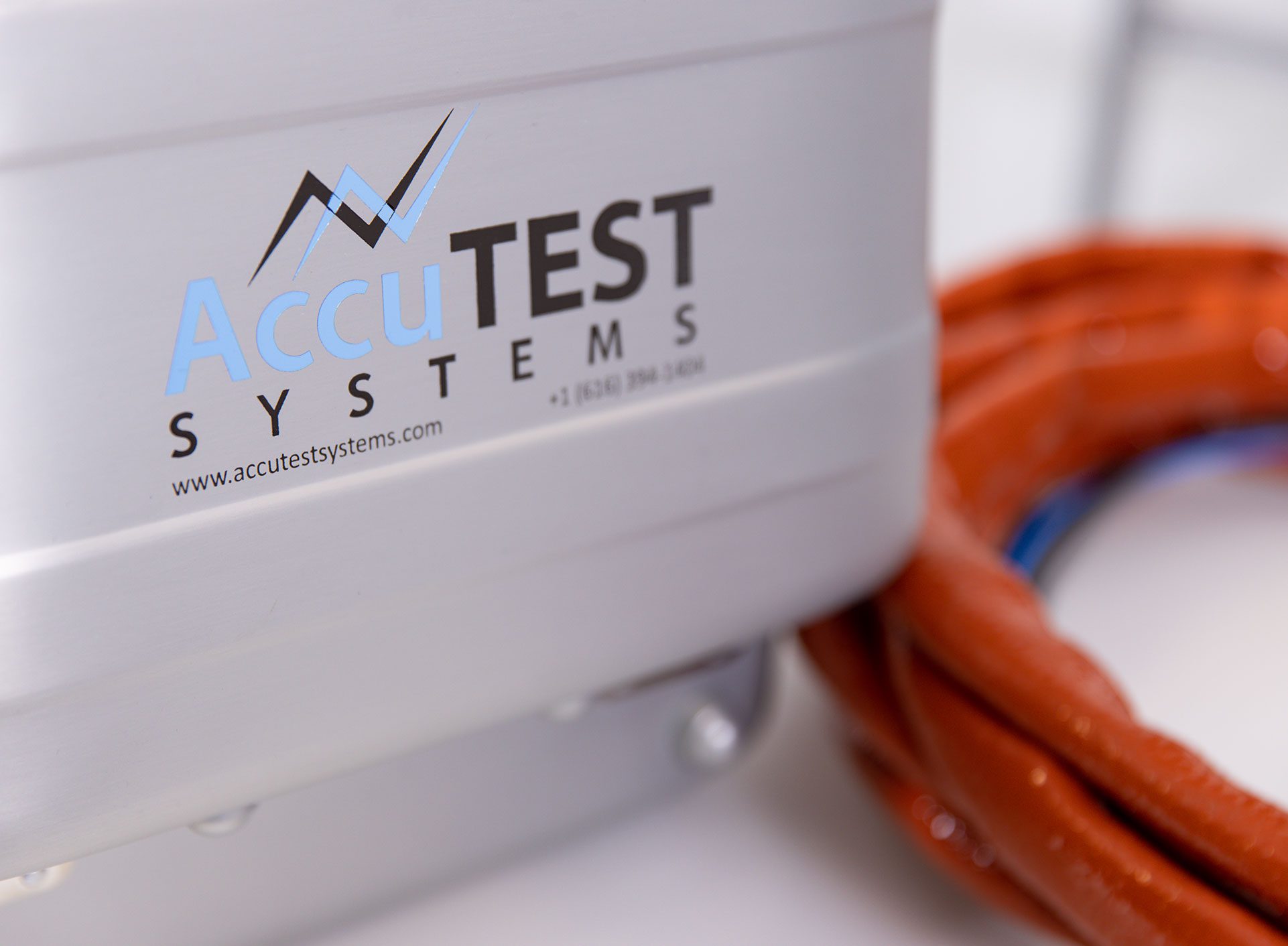 Close up of Accutest Valve System showing logo